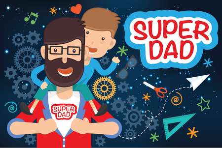 Super dad,father day concept vector designのイラスト素材