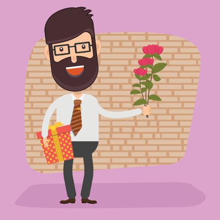 Flower businessman vector concept designのイラスト素材