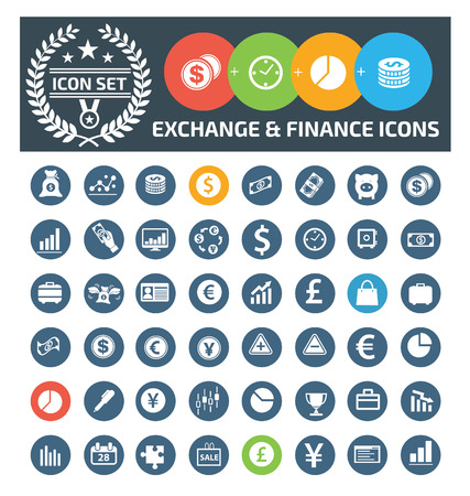Financial vector icon set concept designのイラスト素材