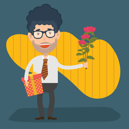 Flower businessman vector concept designのイラスト素材