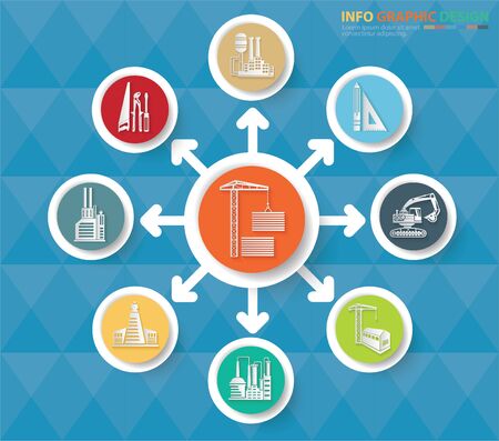 Construction and industry icon set vector designのイラスト素材