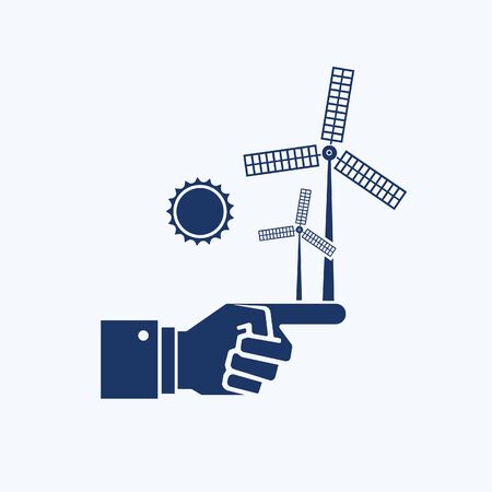 Wind turbine vector icon designのイラスト素材