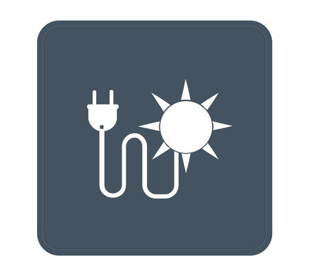 Sun and plug icon. Flat design style. Made in vector illustrationのイラスト素材