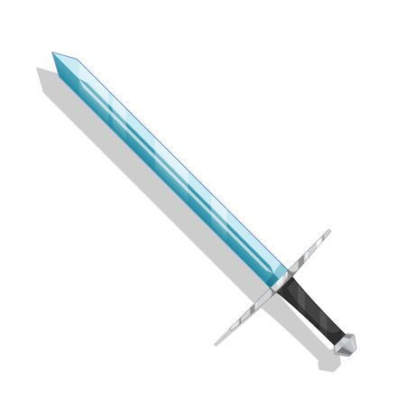 Fantasy Cartoon game sword isolated. Vector illustration.のイラスト素材