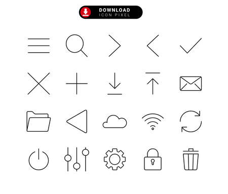 Mobile user interface icon . Editable stroke.のイラスト素材