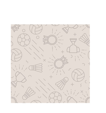 Seamless sports pattern vector  with trophy, ball,and shuttlecock.のイラスト素材