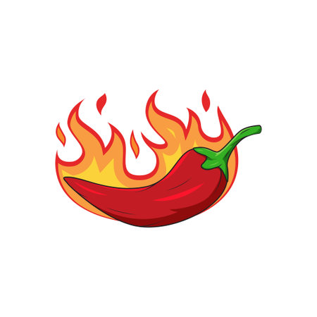 hot chilli vector isolated on white backgroundのイラスト素材