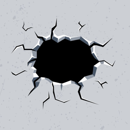 crack hole in the wall vectorのイラスト素材