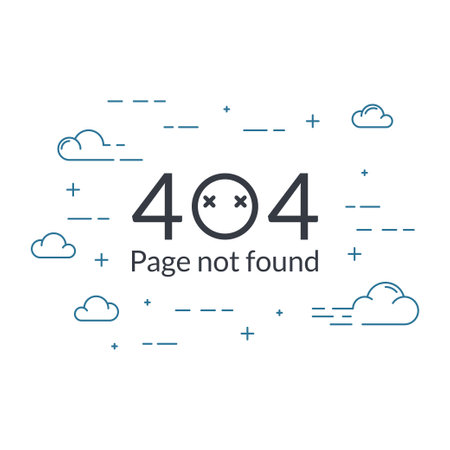 Page Not Found Error 404 flat line conceptのイラスト素材
