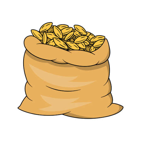 sack of wheat vector isolated on white backgroundのイラスト素材