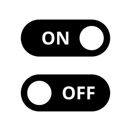 on and off icon isolated on white backgroundのイラスト素材