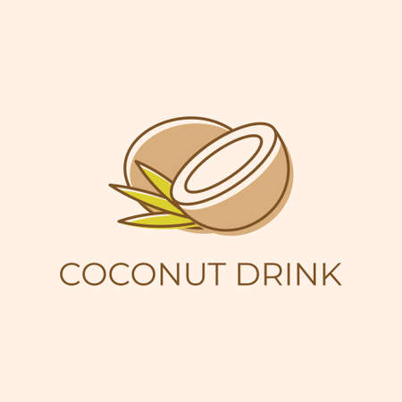 Coconut Water Drink logo design. vector logo design.のイラスト素材