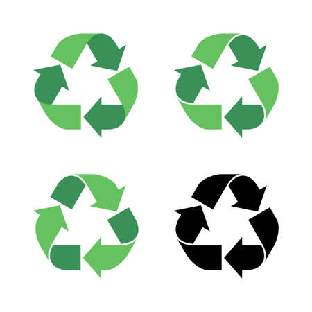 recycle icon vector isolated on white backgroundのイラスト素材