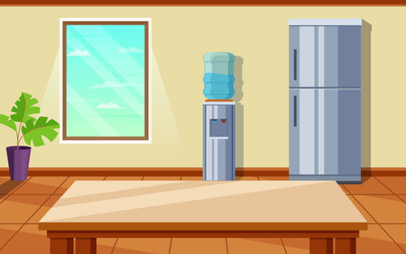 empty dining room table illustration. vector image of a dining table.のイラスト素材