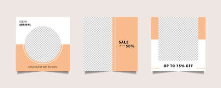 Modern Social Media banner Template. Promotional web banner for social media. Elegant sale and discount promoのイラスト素材