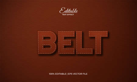 belt text effects. editable text effect vector.のイラスト素材