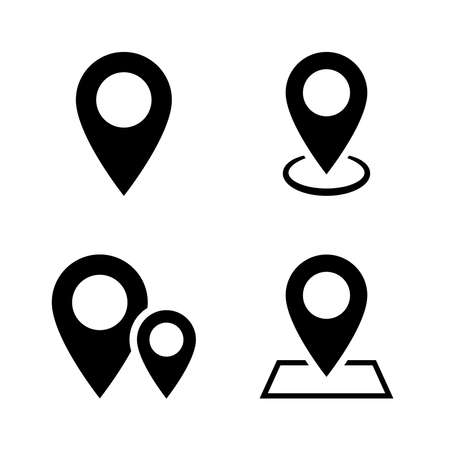 location icon set isolated on white backgroundのイラスト素材