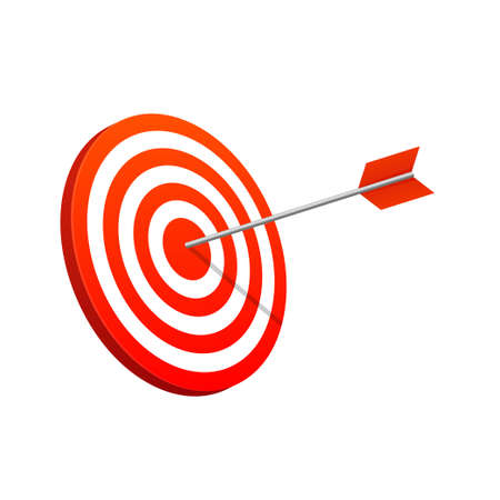 Target with arrow vector isolated on white backgroundのイラスト素材