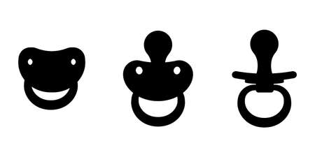 Baby pacifier silhouette isolated on white backgroundのイラスト素材