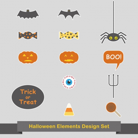 Halloween Elements Design Setのイラスト素材