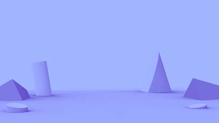 3d purple violet scene modern minimal design in studio background. Abstract 3d geometric shape object illustration render. Display for cosmetic fashion product.の写真素材