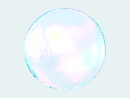 3d crystal ball pink blue gradient colors  isolated on white background. Abstract bubble glossy...