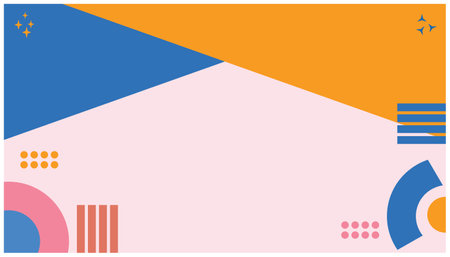 Abstract background with geometric shapes in pastel colors. Place for your text. Vector illustration in flat design style.のイラスト素材