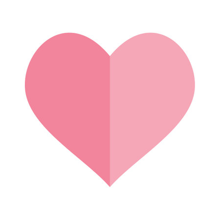heart love symbol icon vector illustration design graphic flat style pink and whiteのイラスト素材