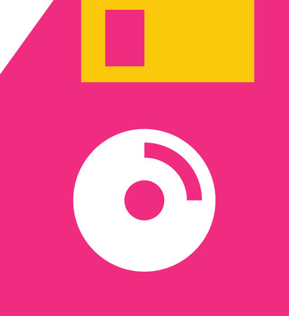 diskette icon. Compact disc sign. Flat design style. Vintage icon. 1990-2000 storage drives. technology design elements of the pastのイラスト素材