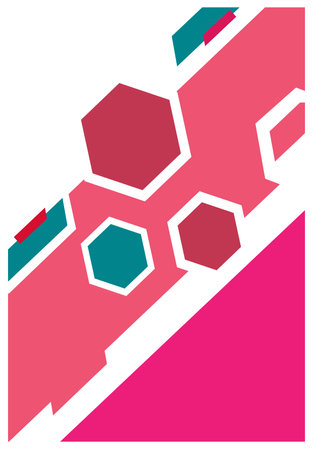Abstract geometric background in pink and blue colors. Vector illustration for your design. background, backdrop, banner, template, book cover. Background design elementsのイラスト素材