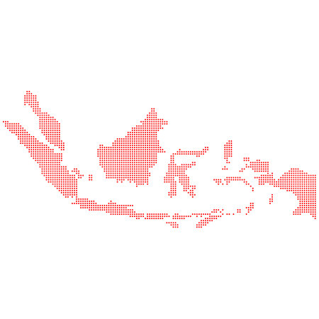 Map of the Indonesia in dot style on a white background. Vector illustration.のイラスト素材