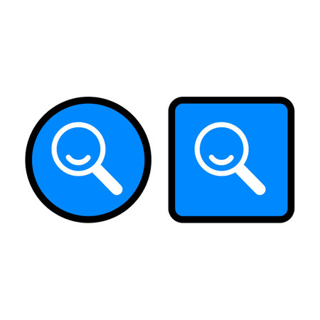 Search icon, magnifying glass icon. Flat design style eps 10. Abstract illustration of simple icon in flat style. Graphic design template elements with application UI themesのイラスト素材