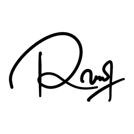 illustration of a signature written in hand and black ink. Design elements of handwriting illustrations for various needsのイラスト素材