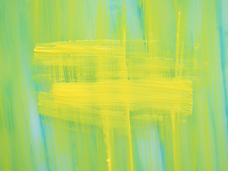 Pastel, peaceful Background of smears of paint, yellow mint colorの写真素材