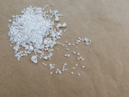 Natural sea salt on parchmentの写真素材