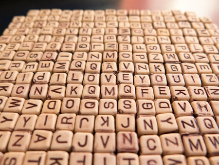 Background with the encrypted message I LOVE YOUの写真素材