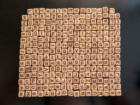 The inscription I LOVE YOU in the letter array, top view