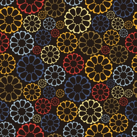 Decorative flowers - seamless patternのイラスト素材