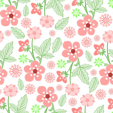 Flowers - seamless patternのイラスト素材