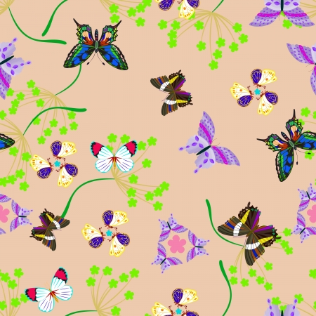 Butterfly - seamless patternのイラスト素材
