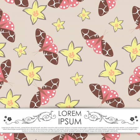 Card with butterflyのイラスト素材