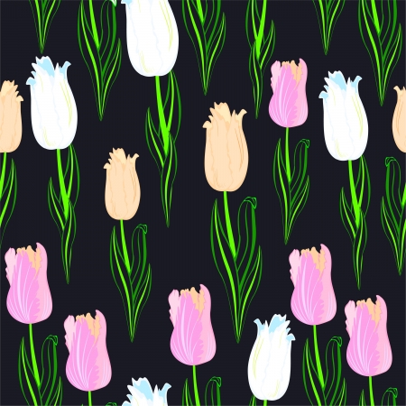 Tulips - seamless patternのイラスト素材