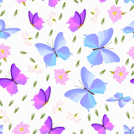 butterfly - seamless patternのイラスト素材