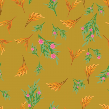 Flowers and leafs - seamless patternのイラスト素材