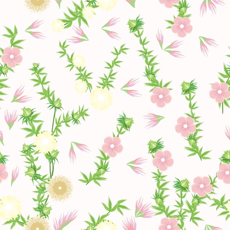 Flower- seamless pattern,  vector illustration のイラスト素材