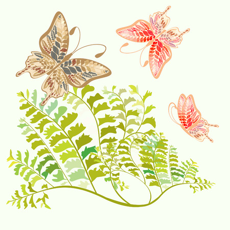  Background with butterfliesのイラスト素材