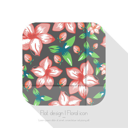 Flat floral iconのイラスト素材