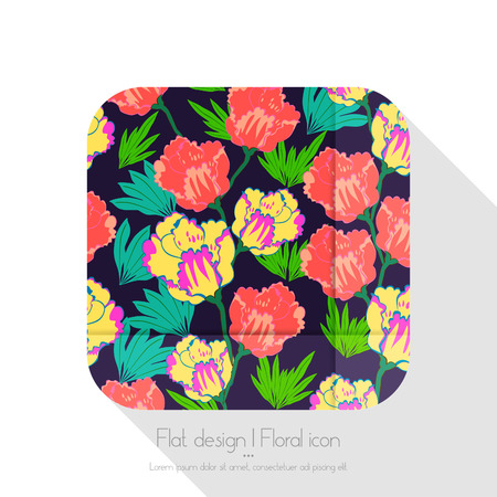 Flat floral iconのイラスト素材