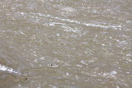 ice on the river as a background, close-up of photoの写真素材