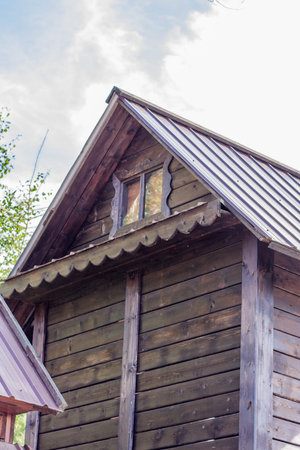 Old wooden house in the village. Selective focusの写真素材